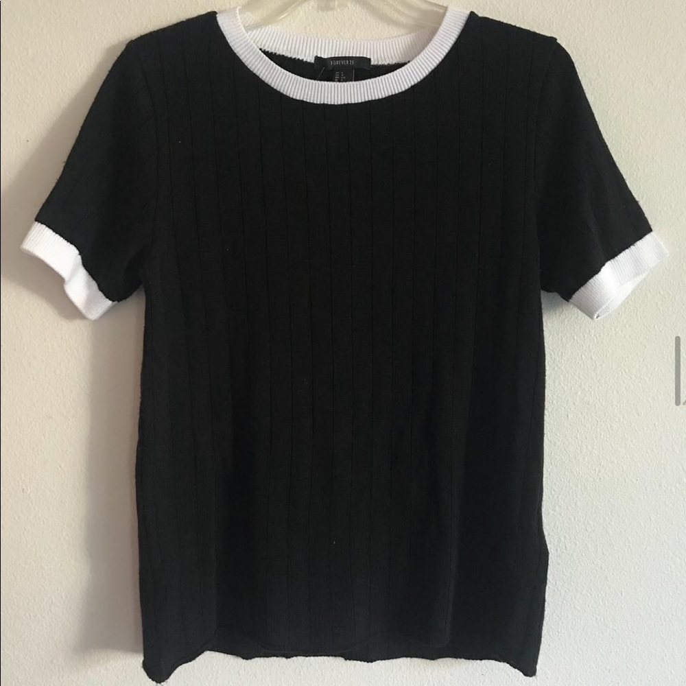 Black Thin Knit Top